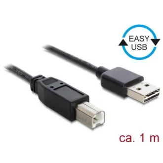 Delock Kábel EASY-USB 2.0 Typ-A samec > USB 2.0 Typ-B samec 1 m čierny