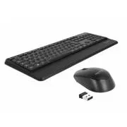 Delock Sada USB klávesnice a myši, 2,4 GHz, bezdrôtová, čierna (s podložkou pre zápästie)