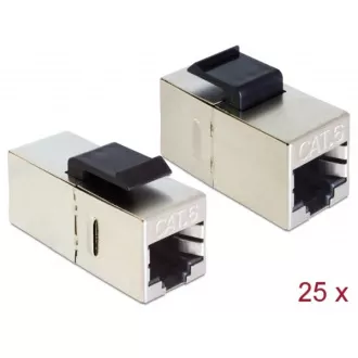 Delock Keystone Modul RJ45 jack > RJ45 jack Cat.6 kompaktný 25 ks