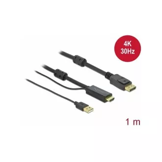 Delock Kábel HDMI na DisplayPort 4K 30 Hz 1 m
