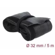 Delock Pletené opláštenie na suchý zips 5 mx 32 mm, čierne