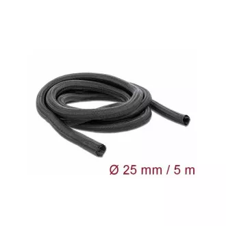 Delock Samouzatváracie pletené opláštenie 5 mx 25 mm, čierne