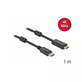 Delock Kábel z Active DisplayPort 1.2 na HDMI, 4K, 60 Hz 1 m