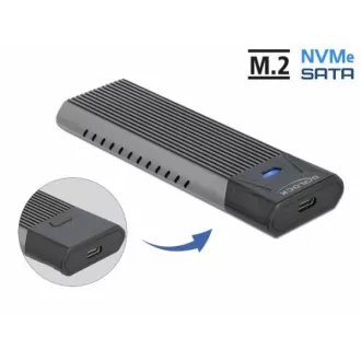 Delock Externé kombinované puzdro USB Type-C™ pre M.2 NVMe PCIe alebo pre SATA SSD - beznástrojové Delock Externé kombinované puzdro USB Type-C™ pre M.2 NVMe PCIe alebo pre SATA SSD - beznástrojové