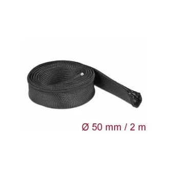 Delock Opletené opláštenie so zipsovým uzáverom, 2 mx 50 mm, čierne