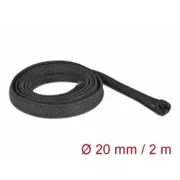 Delock Opletené opláštenie so zipsovým uzáverom, 2 mx 20 mm, čierne