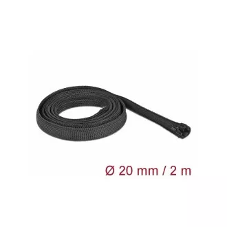 Delock Opletené opláštenie so zipsovým uzáverom, 2 mx 20 mm, čierne