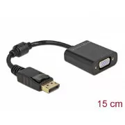Delock Adaptér DisplayPort 1.2 samec na VGA samica pasívna čierna