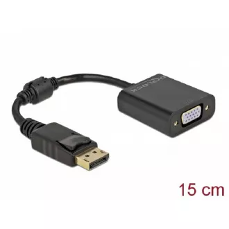 Delock Adaptér DisplayPort 1.2 samec na VGA samica pasívna čierna