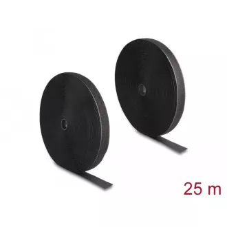 Delock Vysoko spoľahlivý pásik na suchý zips D 25 mx Š 25 mm, čierny