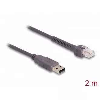 Delock Kábel z rozhrania RJ50 na USB 2.0 Typu-A k čítačke čiarových kódov, 2 m Delock Kábel z rozhrania RJ50 na USB 2.0 Typu-A k čítačke čiarových kódov, 2 m