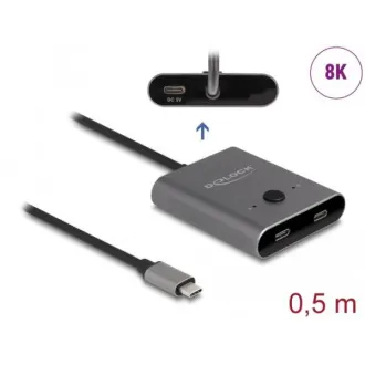 Delock Switch USB 10 Gbps USB Type-C™, 2 na 1, obojsmerný, 8K