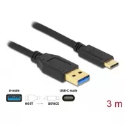 Delock SuperSpeed USB (USB 3.2 Gen 2) kábel Typu-A na USB Type-C™, dĺžky 3m