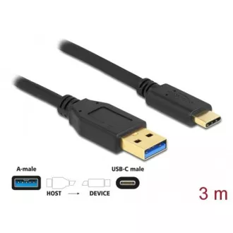 Delock SuperSpeed USB (USB 3.2 Gen 2) kábel Typu-A na USB Type-C™, dĺžky 3m