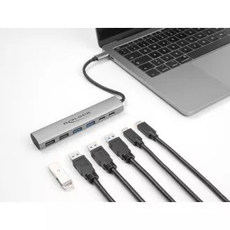Delock 6 portový rozbočovač USB so 4 x zásuvkami USB Typu-A as 2 x zásuvkami USB Type-C™