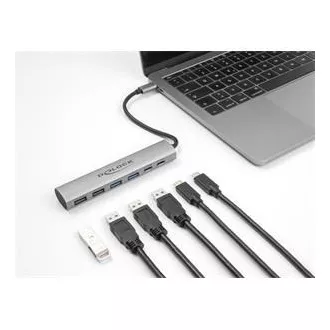 Delock 6 portový rozbočovač USB so 4 x zásuvkami USB Typu-A as 2 x zásuvkami USB Type-C™