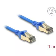 Delock Sieťový kábel RJ45, Cat.8.1, F/FTP, tenký, 1 m, modrý