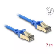Delock Sieťový kábel RJ45, Cat.8.1, F/FTP, tenký, 3 m, modrý
