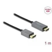 Delock Kábel z Active DisplayPort 1.4 na HDMI, 4K, 60 Hz (HDR), 1 m