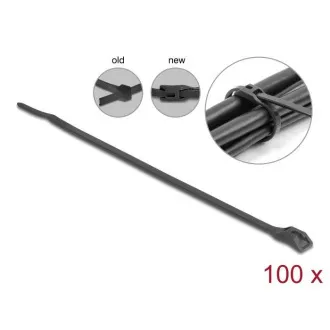 Delock Káblový úväzok s plochou hlavou, D 205 x Š 2,5 mm, 100 ks čierna Delock Káblový úväzok s plochou hlavou, D 205 x Š 2,5 mm, 100 ks čierna