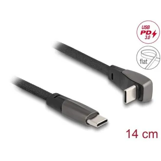 Delock Plochý páskový kábel USB 2.0 zo zástrčkového konektora USB Type-C na zástrčkový konektor USB Type-C, pravouhlý Delock Plochý páskový kábel USB 2.0 zo zástrčkového konektora USB Type-C na zástrčkový konektor USB Type-C, pravouhlý