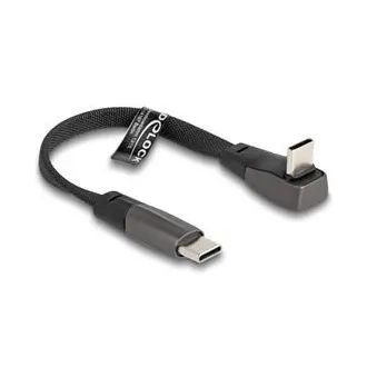 Delock Plochý páskový kábel USB 2.0 zo zástrčkového konektora USB Type-C na zástrčkový konektor USB Type-C, pravouhlý Delock Plochý páskový kábel USB 2.0 zo zástrčkového konektora USB Type-C na zástrčkový konektor USB Type-C, pravouhlý