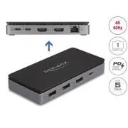 Delock Dokovacia stanica USB Type-C™ 4K - duálny HDMI MST / USB / Gibabit LAN / PD 3.0 85 W