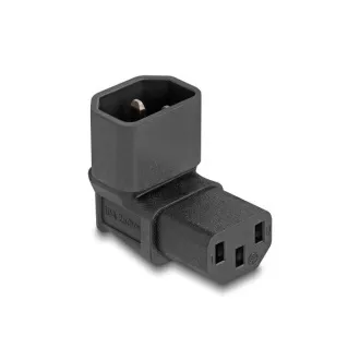 Delock Napájací adaptér IEC 60320 - z C14 na C13, zástrčka / zásuvka, 2,5 A, 90 °, pravouhlý