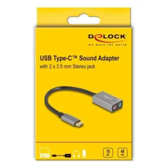 Delock Externá zvuková karta USB Type-C™ s audio adaptérom Plug & Play, 2 x 3,5 mm stereo jack Delock Externá zvuková karta USB Type-C™ s audio adaptérom Plug & Play, 2 x 3,5 mm stereo jack