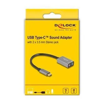 Delock Externá zvuková karta USB Type-C™ s audio adaptérom Plug & Play, 2 x 3,5 mm stereo jack Delock Externá zvuková karta USB Type-C™ s audio adaptérom Plug & Play, 2 x 3,5 mm stereo jack