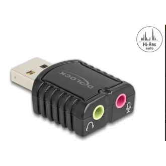 Delock Externá zvuková karta USB 24 bitov / 96 kHz Plug & Play pre Windows, MAC, Linux, Chrome OS