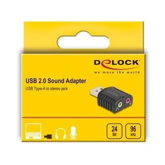 Delock Externá zvuková karta USB 24 bitov / 96 kHz Plug & Play pre Windows, MAC, Linux, Chrome OS