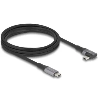 Delock Kábel USB 20 Gbps, pravouhlý ľavý / pravý USB PD 3.1 Extended Power Range 240 W 2 m
