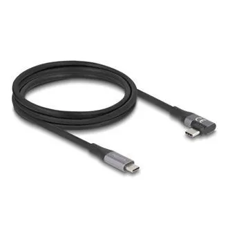 Delock Kábel USB 20 Gbps, pravouhlý ľavý / pravý USB PD 3.1 Extended Power Range 240 W 2 m