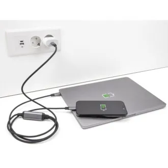 Delock Kábel USB-C™ v tvare Y, z 1 x zástrčky na 2 x zástrčky PD 3.0, 100 W inteligentný rozvod prúdu, 1,2 m
