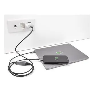 Delock Kábel USB-C™ v tvare Y, z 1 x zástrčky na 2 x zástrčky PD 3.0, 100 W inteligentný rozvod prúdu, 1,2 m