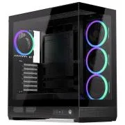 Endorfy Fishtank 6000 Corona, Skriňa, E-ATX, 4× ARGB 120mm ventilátor, 2× USB 3.0, 1× USB-C, panorama, presklená boč. a pred., úzka