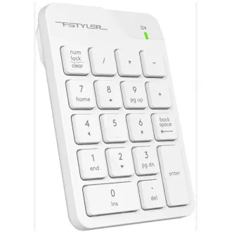A4tech FSTYLER bezdrôtová numerická klávesnica, USB nano, biela