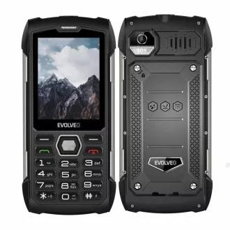 EVOLVEO StrongPhone H1, 2,8" vodotesný odolný/2xSIM/2px/micro SDHC/5000mAh/čierna-strieborná