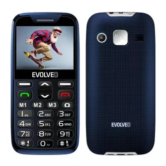 EVOLVEO EasyPhone XR, telefón pre seniorov s nabíjacím stojanom, 2,3" 320 x 240/1xSIM/0,3Mpx/microSDHC/1000 mAh/modrá