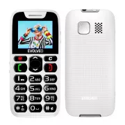 EVOLVEO EasyPhone, telefón pre seniorov s nabíjacím stojanom, 1,8" 160 × 128 px/1xSIM/microSDHC/1000 mAh/biela