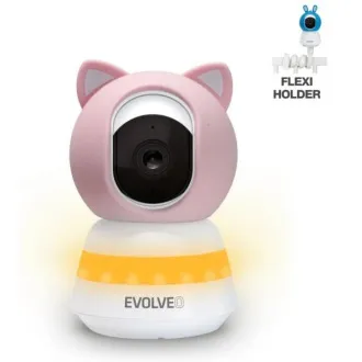 EVOLVEO Baby Monitor LUX- Múdra 360 ° videoopatrovateľka s nočným videním, detekciou plače a pohybu, ružová - Použité