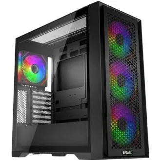 EVOLVEO Rhino, skriňa eATX/ATX, 4x ARGB ventilátor 120mm, bočný panel temperované sklo + mriežkovaný predný panel