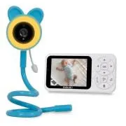 EVOLVEO Baby Monitor N35 – detská pestúnka s kamerou, VOX, teplomer, nočné videnie, RGB svetlo, Modrá