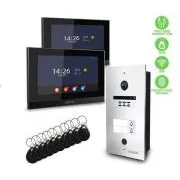 EVOLVEO DoorPhone ID-2, 2-drôtový videotelefón pre dva byty s RFID, odtlačkom prsta a podporou ONVIF kamier