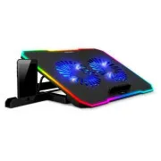 EVOLVEO CoolPro, chladiaca podložka pod notebook, 2x ventilátor, RGB podsvietenie, čierna