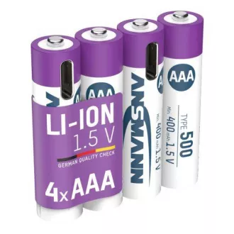 Ansmann Li-ión typ AAA, min. 400mAh, s nabíjacou elektronikou, USB-C