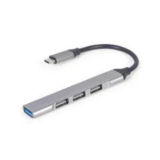Gembird USB Type-C húb 4-portový USB 3.1 (Gen 1), strieborný Gembird USB Type-C húb 4-portový USB 3.1 (Gen 1), strieborný