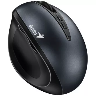 Genius Ergo 8300S, Myš, bezdrôtová, optická, vertikálna, 1600DPI, 7 tlačidiel, tichá, čierno-šedá