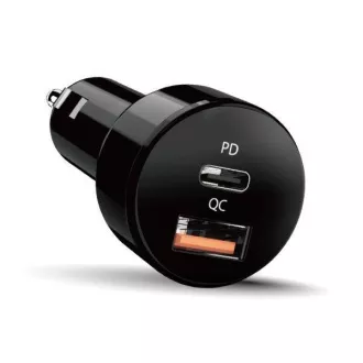 Genius PD-36AC-Car, Napájací adaptér, do auta, 36W, 1× USB-C, 1× USB, PD 3.0, QC 3.0, čierny Genius PD-36AC-Car, Napájací adaptér, do auta, 36W, 1× USB-C, 1× USB, PD 3.0, QC 3.0, čierny